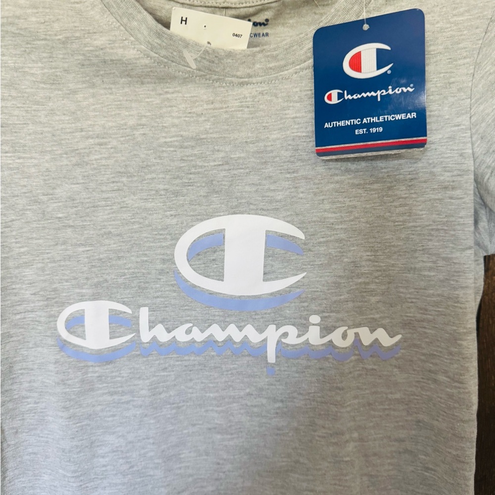 Champion Girls’ Light Gray Short Sleeve Tee New with Tags - Picture 2 of 7